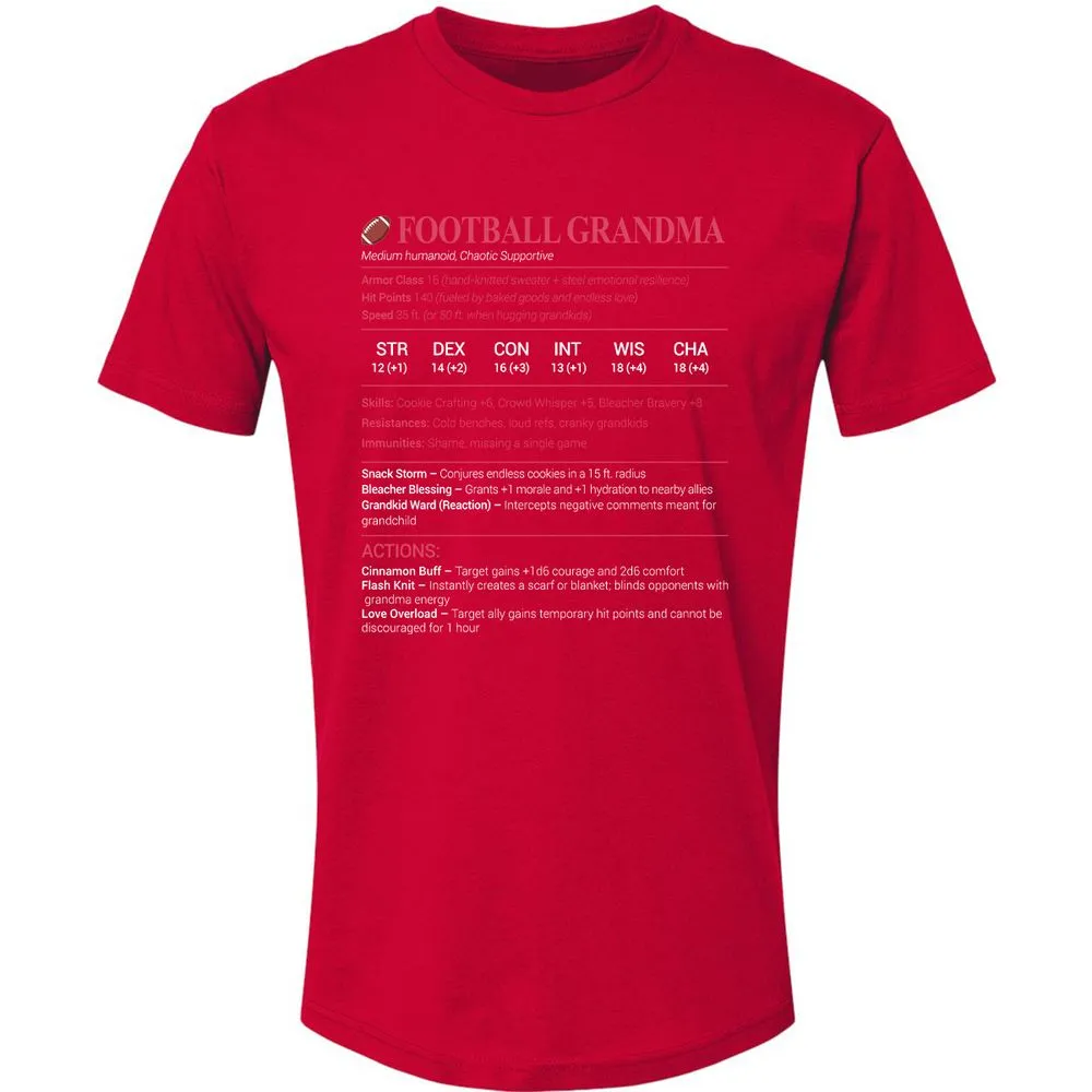 Football Grandma Premium Unisex T-Shirt - Red - 6