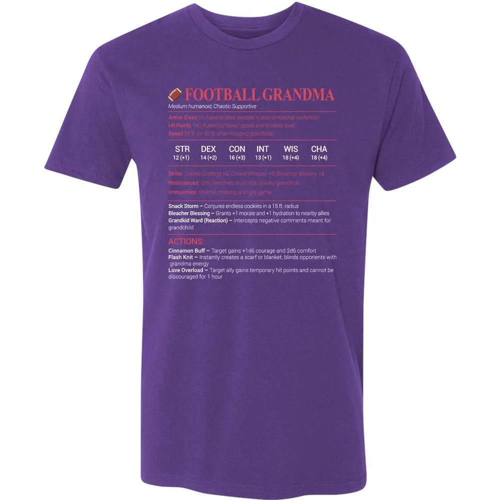 Football Grandma Premium Unisex T-Shirt - Purple Rush - 7