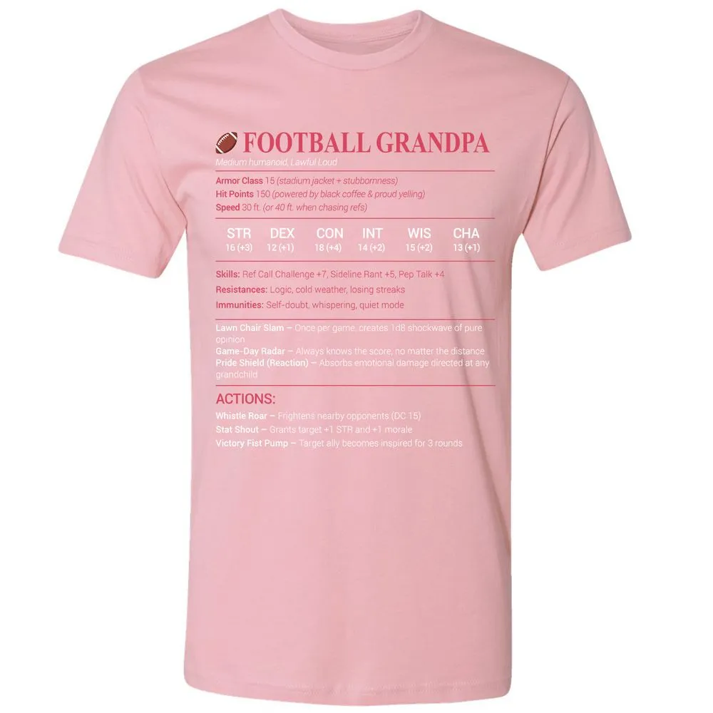 Football Grandpa Premium Unisex T-Shirt - Light Pink - 3