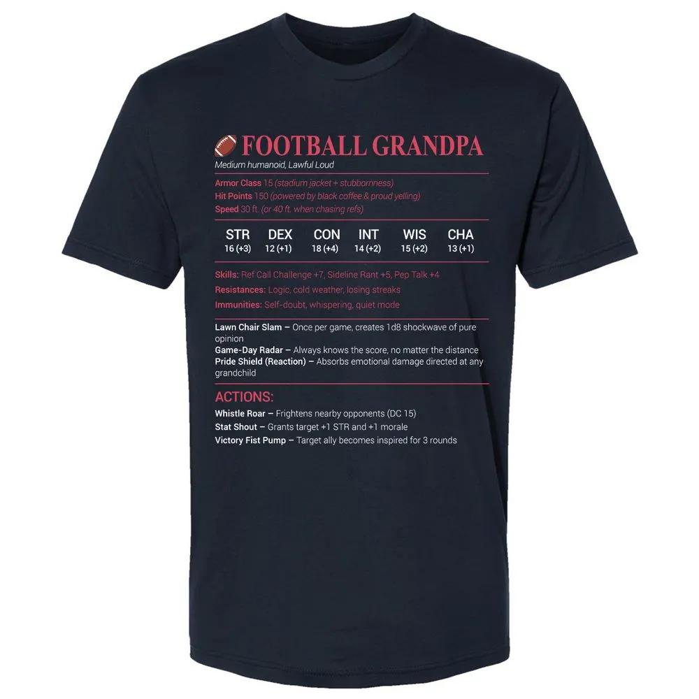 Football Grandpa Premium Unisex T-Shirt - Midnight Navy - 2