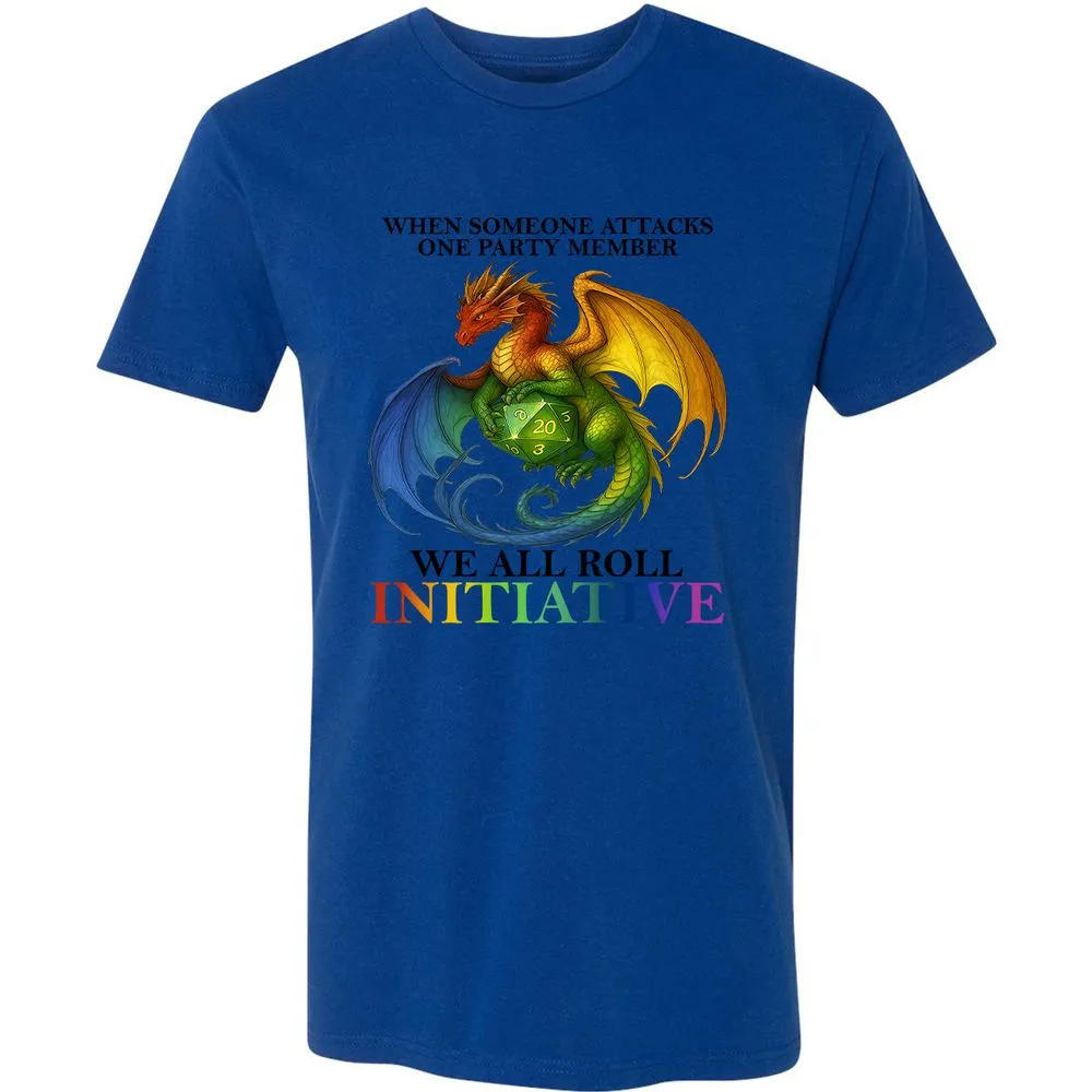 Dragon We All Roll For Initiative Premium Unisex T-Shirt - Royal - 10