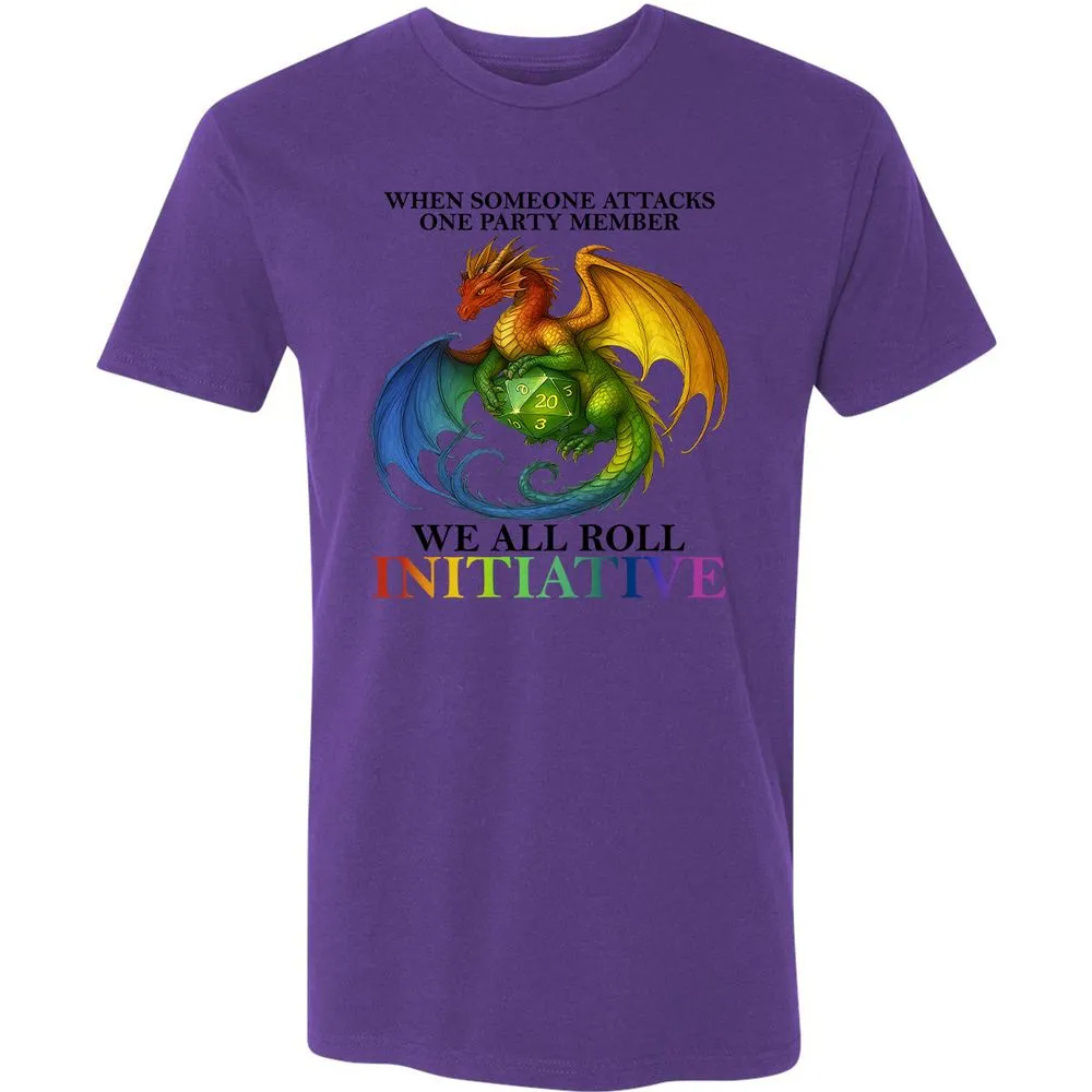 Dragon We All Roll For Initiative Premium Unisex T-Shirt - Purple Rush - 7