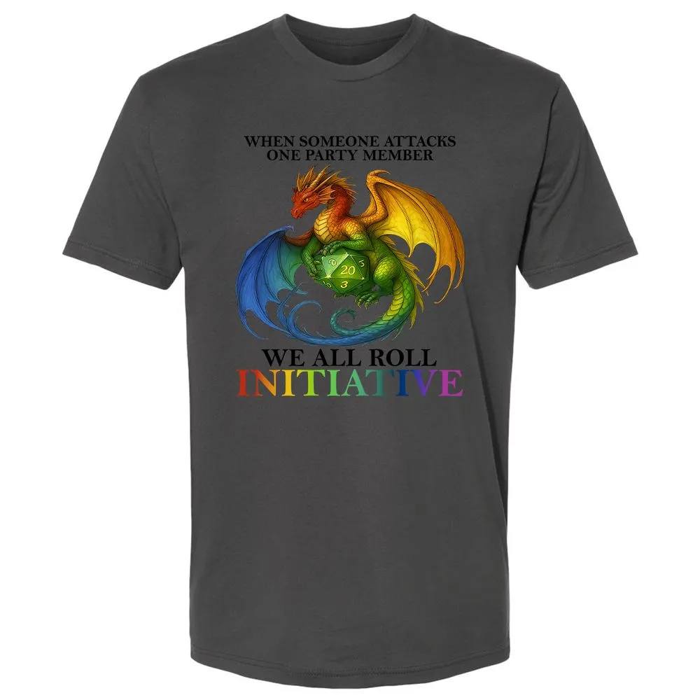 Dragon We All Roll For Initiative Premium Unisex T-Shirt - Heavy Metal - 8
