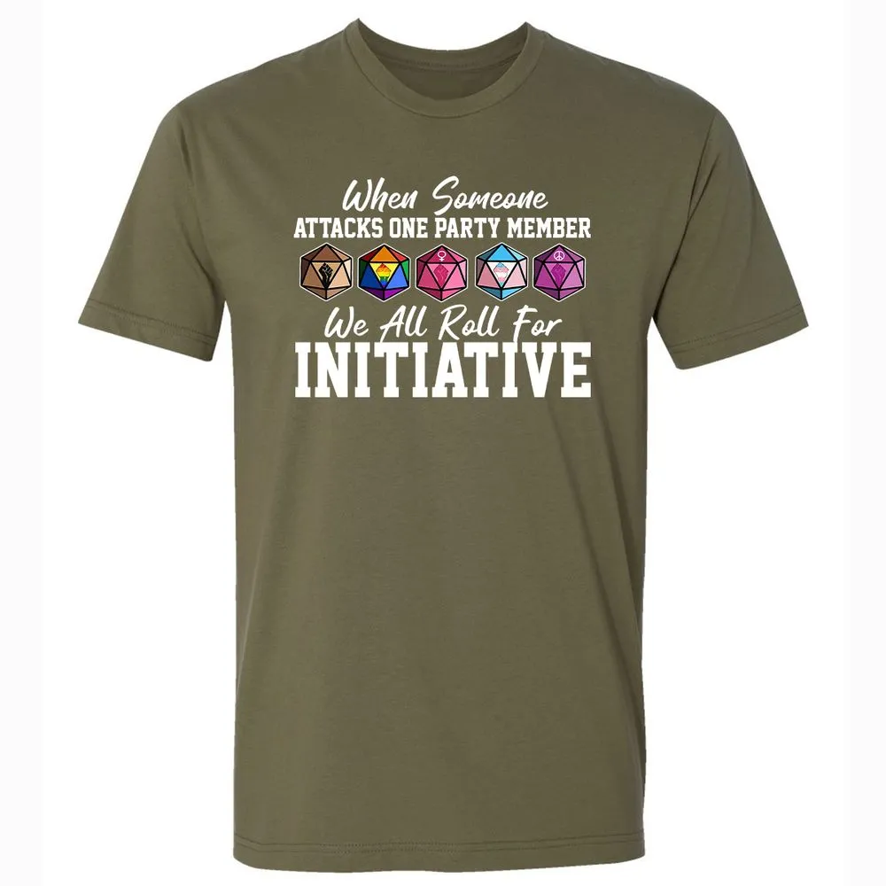 LGBT Roll For Initiative Premium Unisex T-Shirt - Military Green - 5