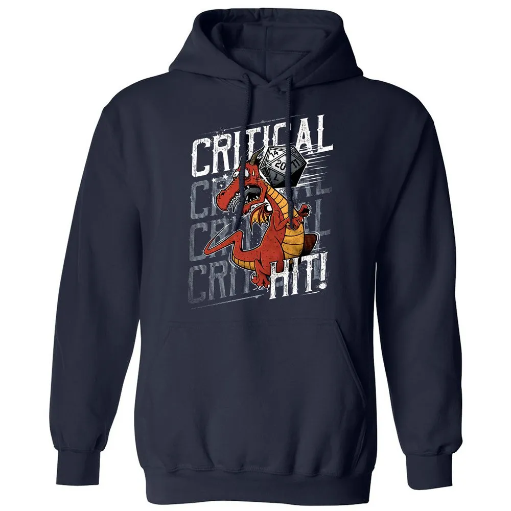 Funny Dragon Critical Hit Classic Unisex Hoodie - Navy - 2