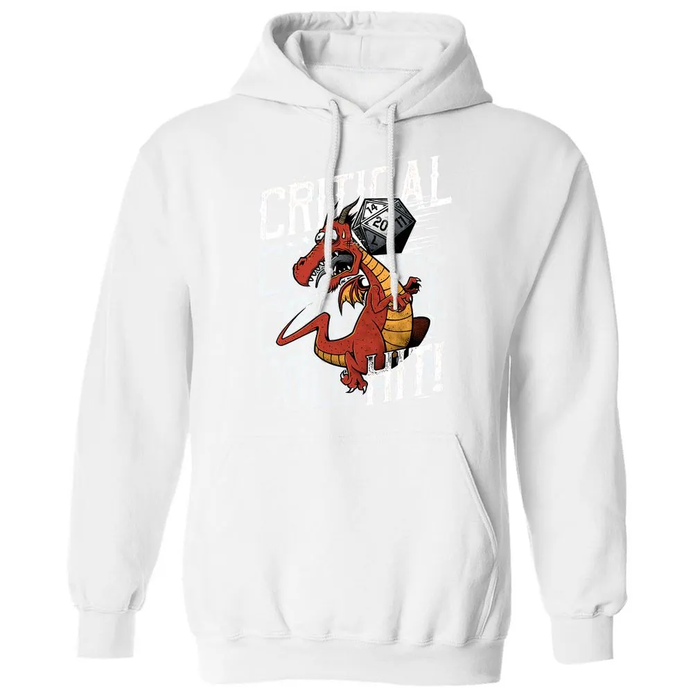 Funny Dragon Critical Hit Classic Unisex Hoodie - White - 11