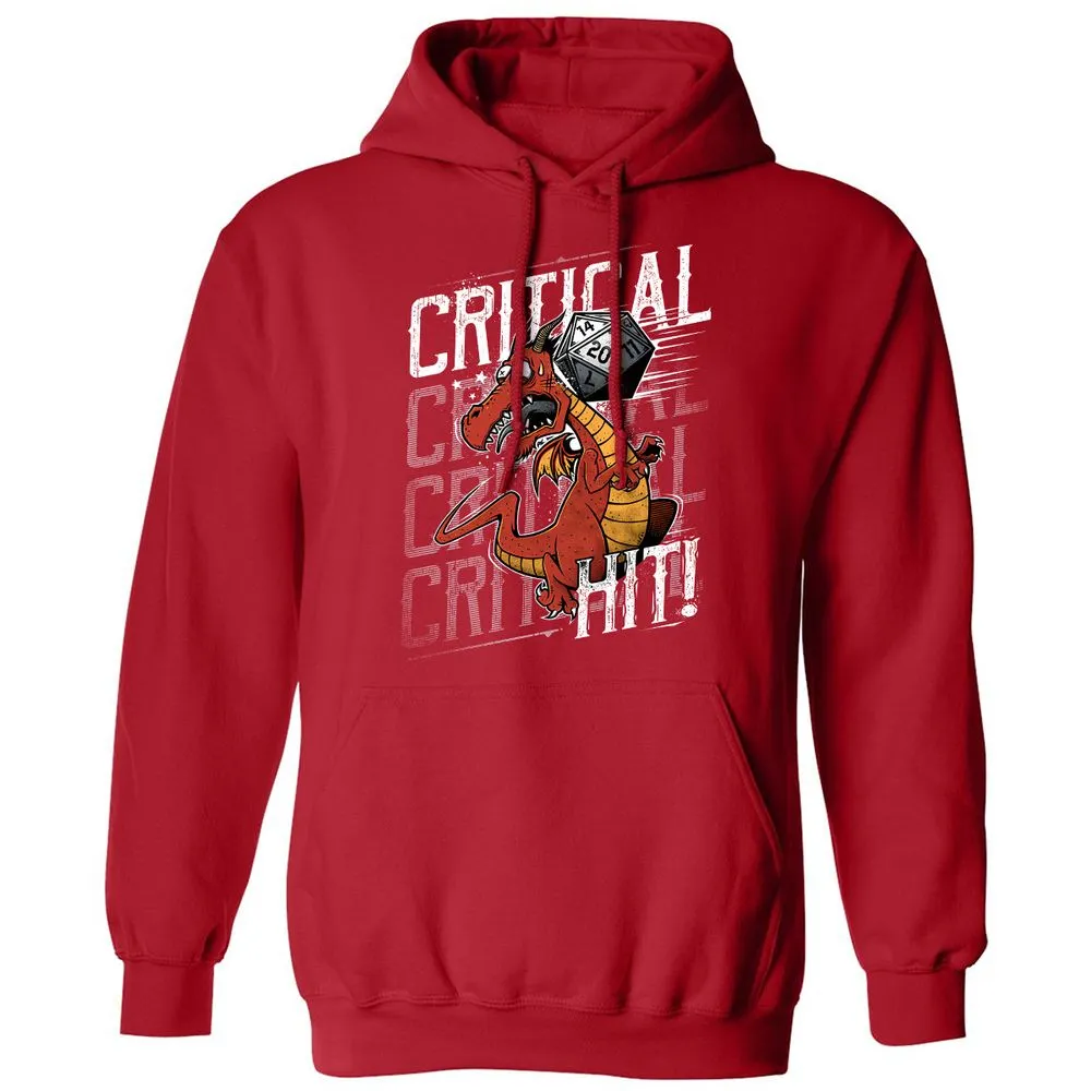 Funny Dragon Critical Hit Classic Unisex Hoodie - Red - 5