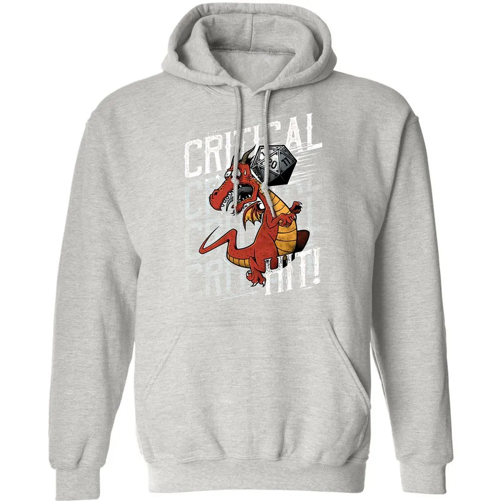 Funny Dragon Critical Hit Classic Unisex Hoodie - Ash - 8