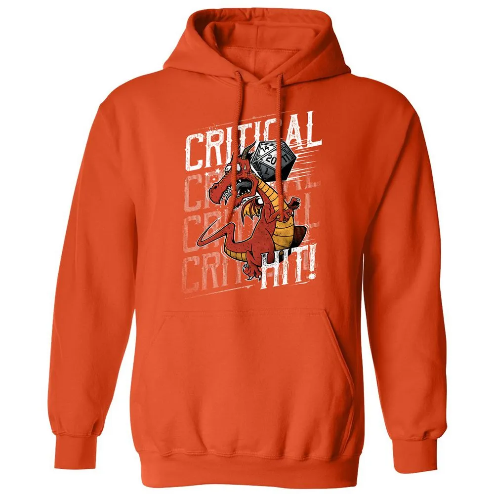 Funny Dragon Critical Hit Classic Unisex Hoodie - Orange - 10