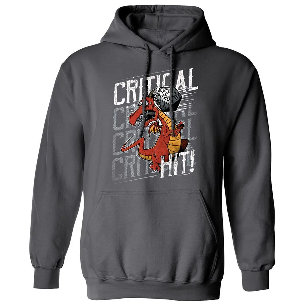 Funny Dragon Critical Hit Classic Unisex Hoodie - Charcoal - 7