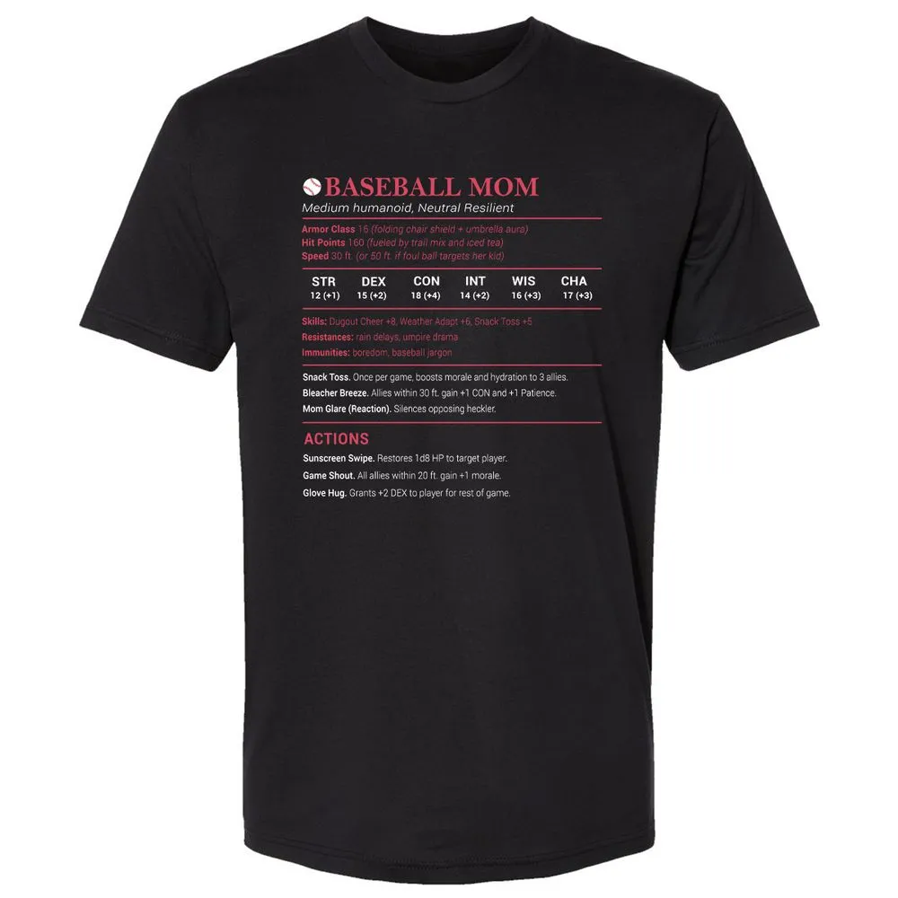 Baseball Mom Premium Unisex T-Shirt - Black - 1