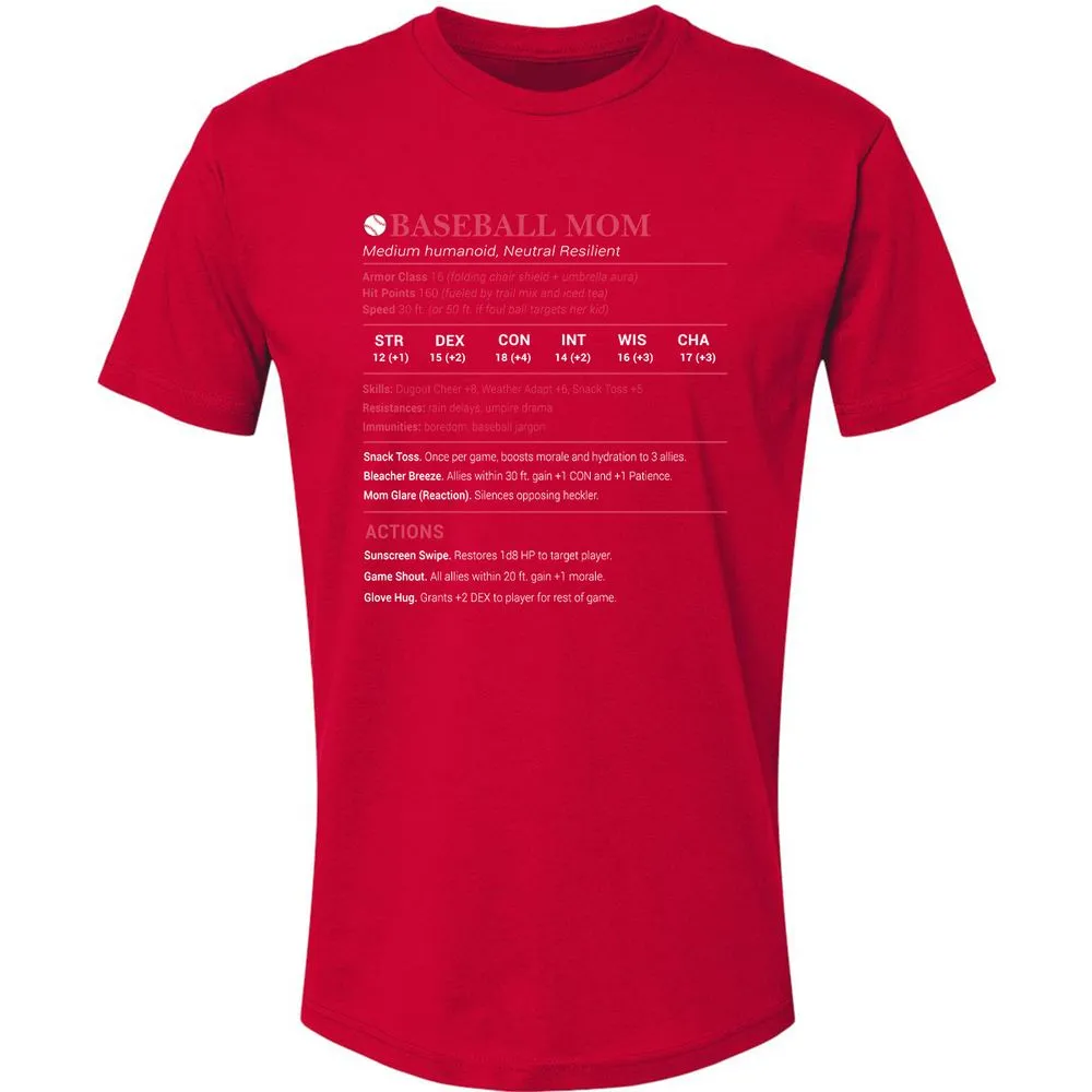 Baseball Mom Premium Unisex T-Shirt - Red - 6