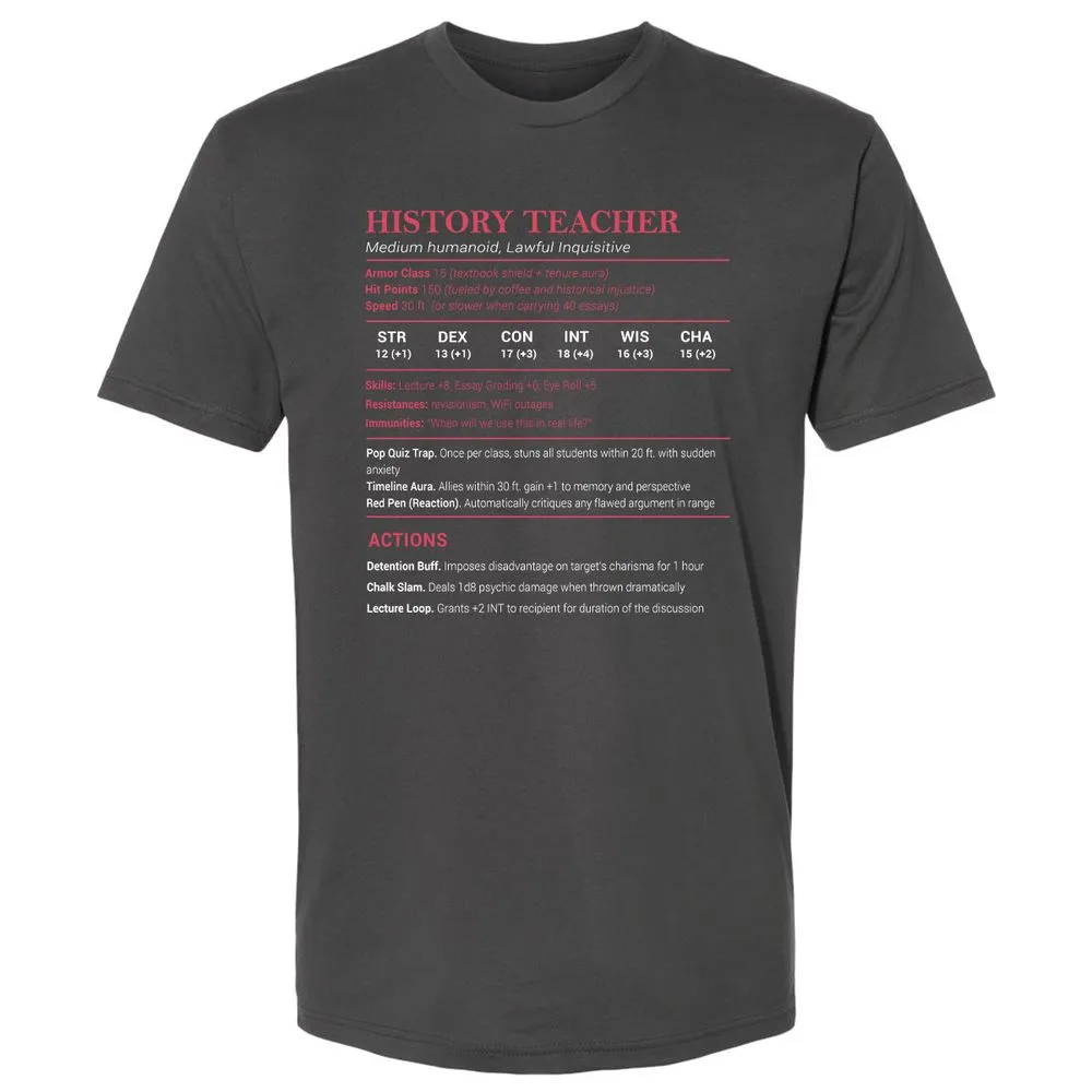 History Teacher Premium Unisex T-Shirt - Heavy Metal - 8