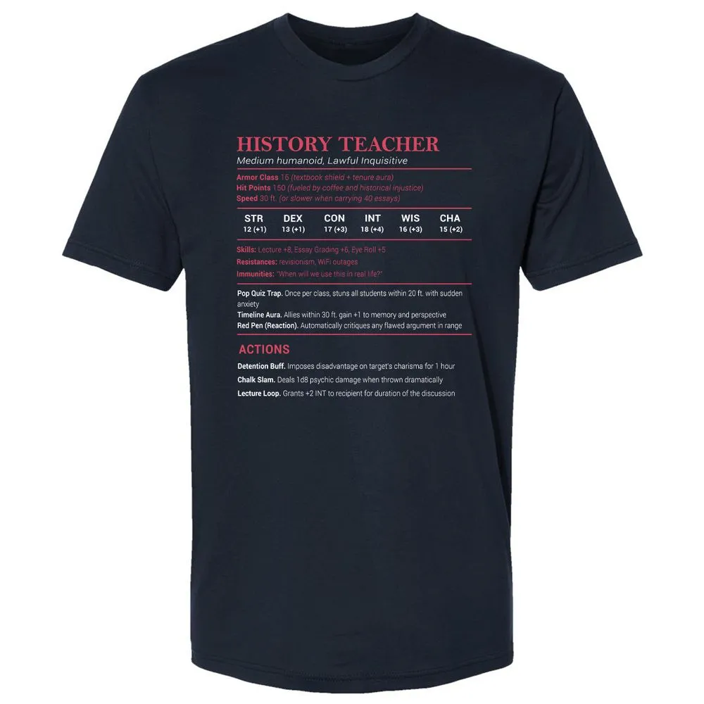 History Teacher Premium Unisex T-Shirt - Midnight Navy - 2
