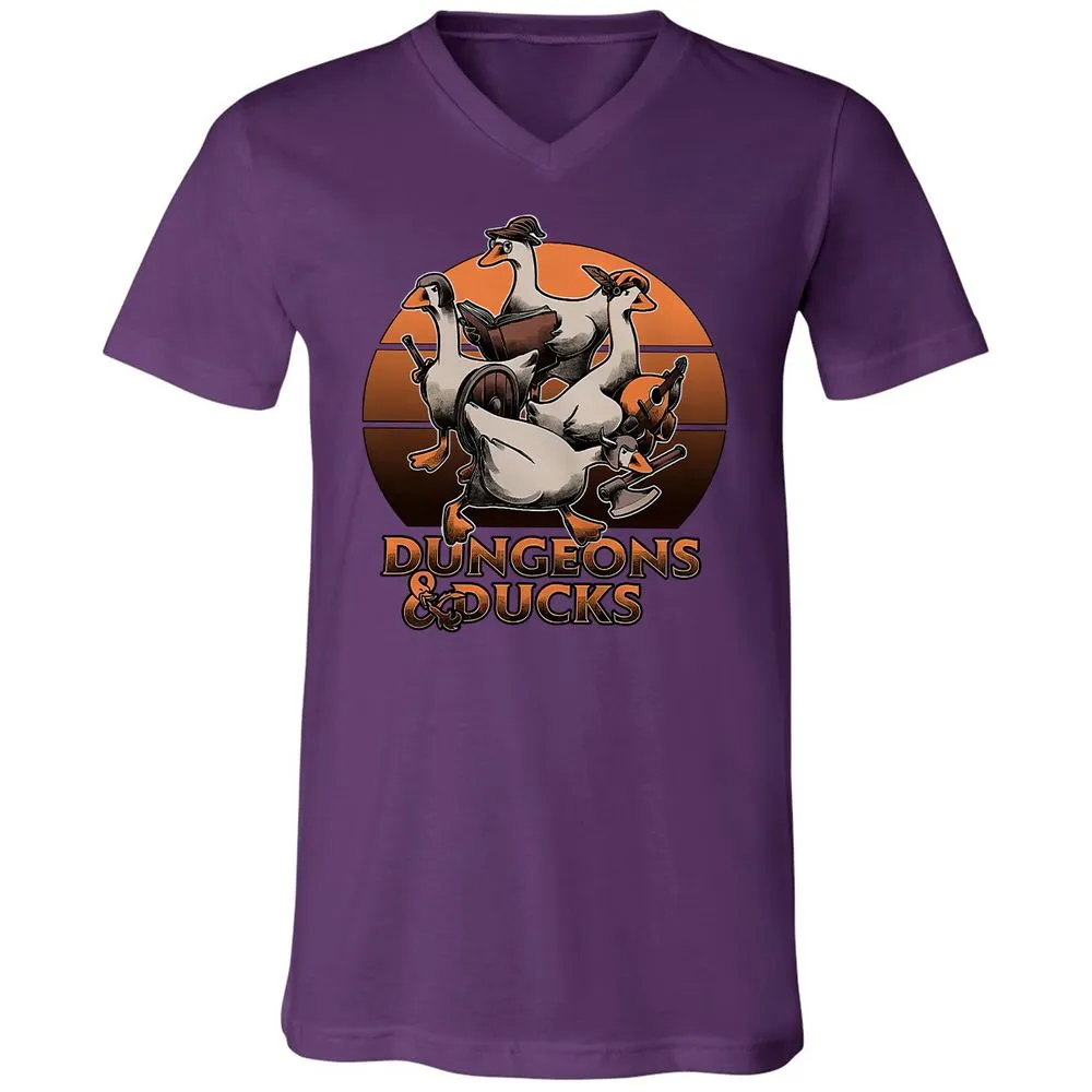 Dungeons And Ducks Unisex V-Neck T-Shirt - Team Purple - 9