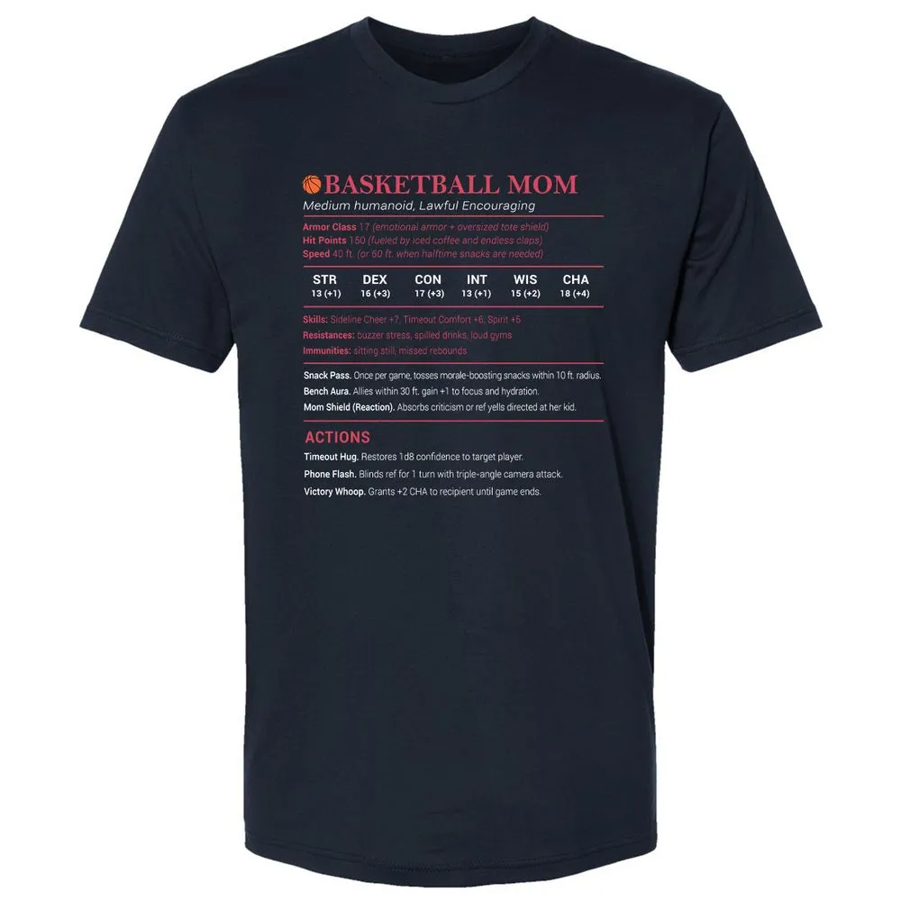 Basketball Mom Premium Unisex T-Shirt - Midnight Navy - 2