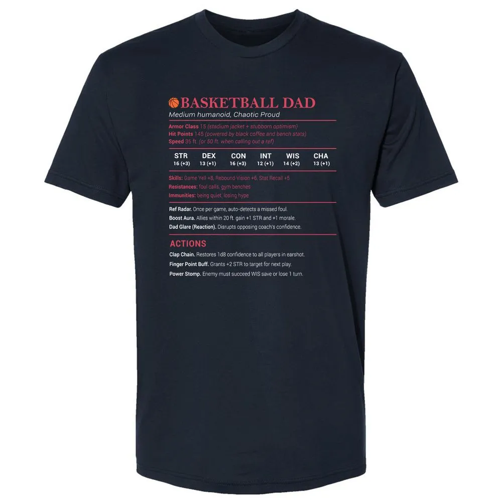 Basketball Dad Premium Unisex T-Shirt - Midnight Navy - 2