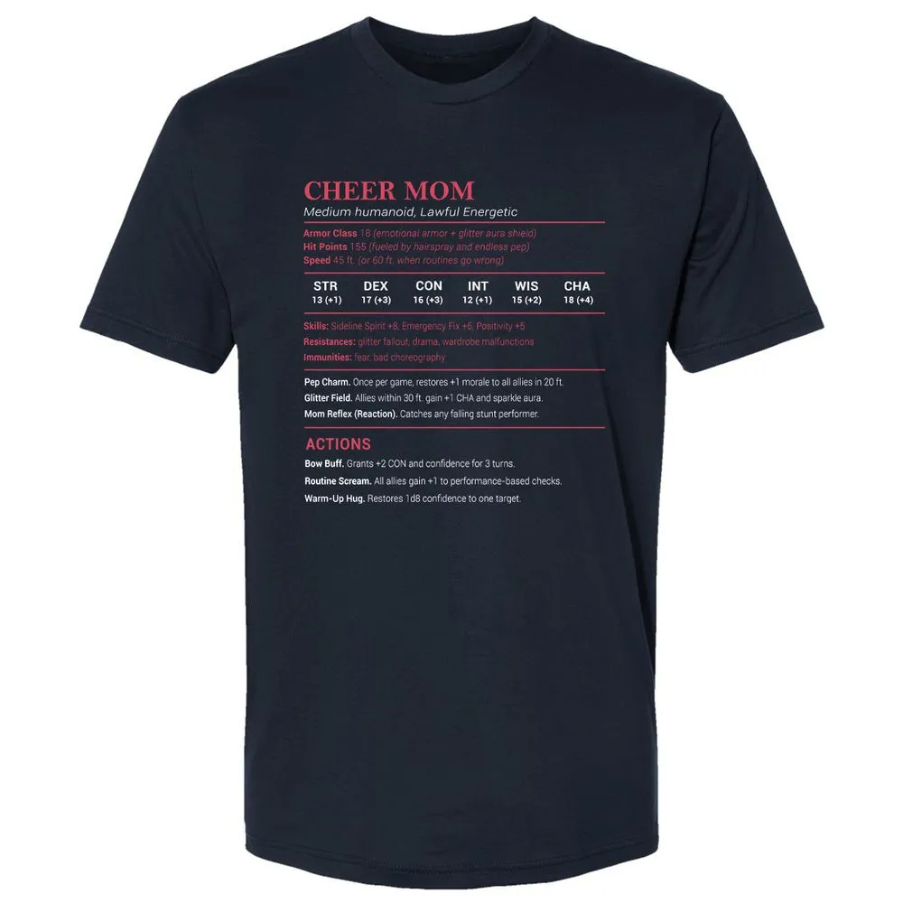Cheer Mom Premium Unisex T-Shirt - Midnight Navy - 2