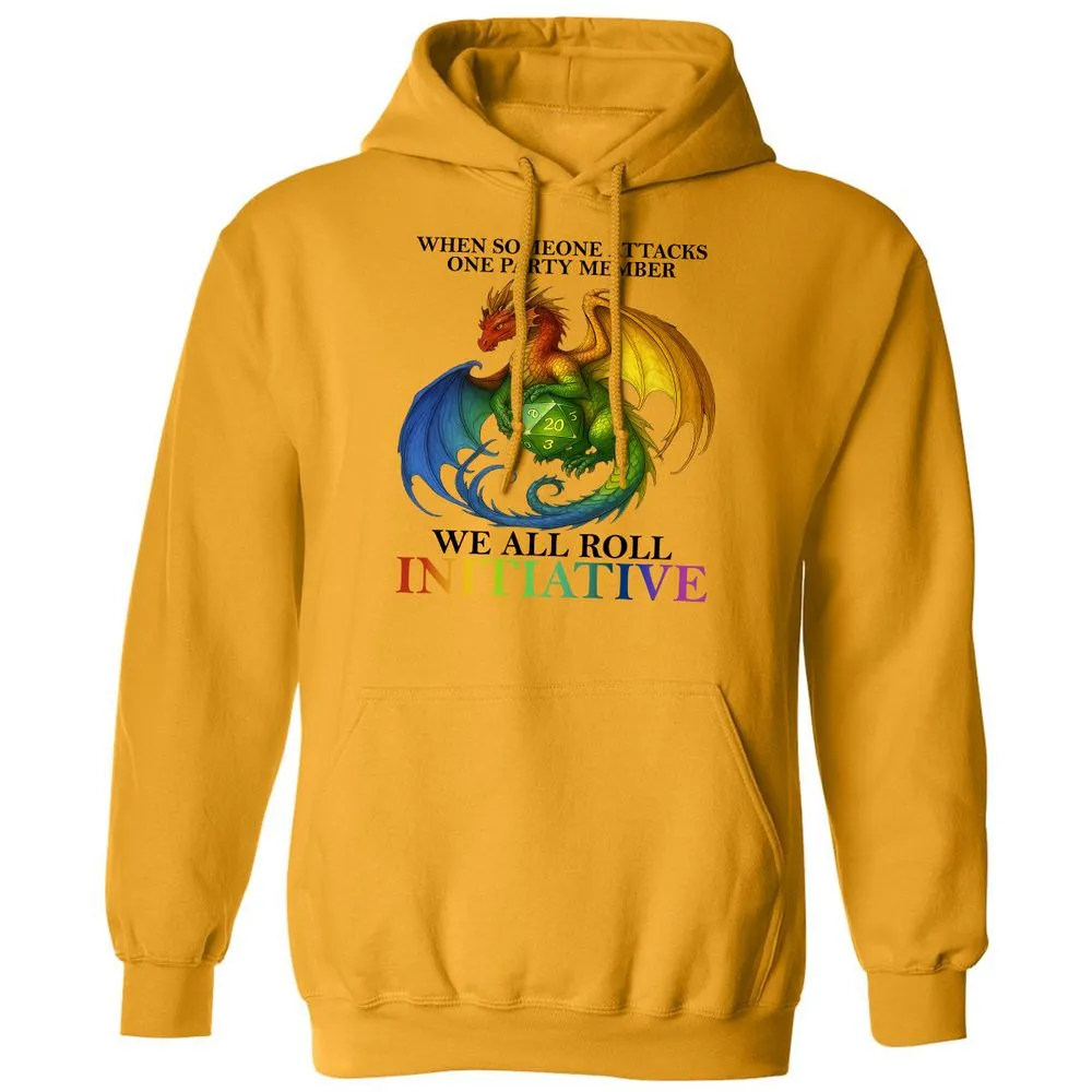 Dragon We All Roll For Initiative Classic Unisex Hoodie - Gold - 12