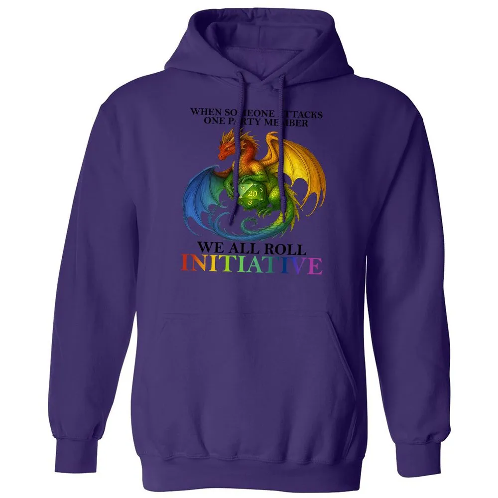 Dragon We All Roll For Initiative Classic Unisex Hoodie - Purple - 6