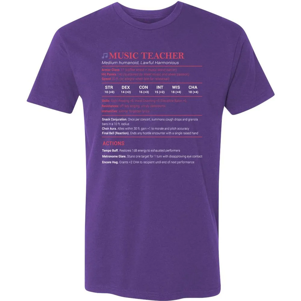 Music Teacher Premium Unisex T-Shirt - Purple Rush - 7