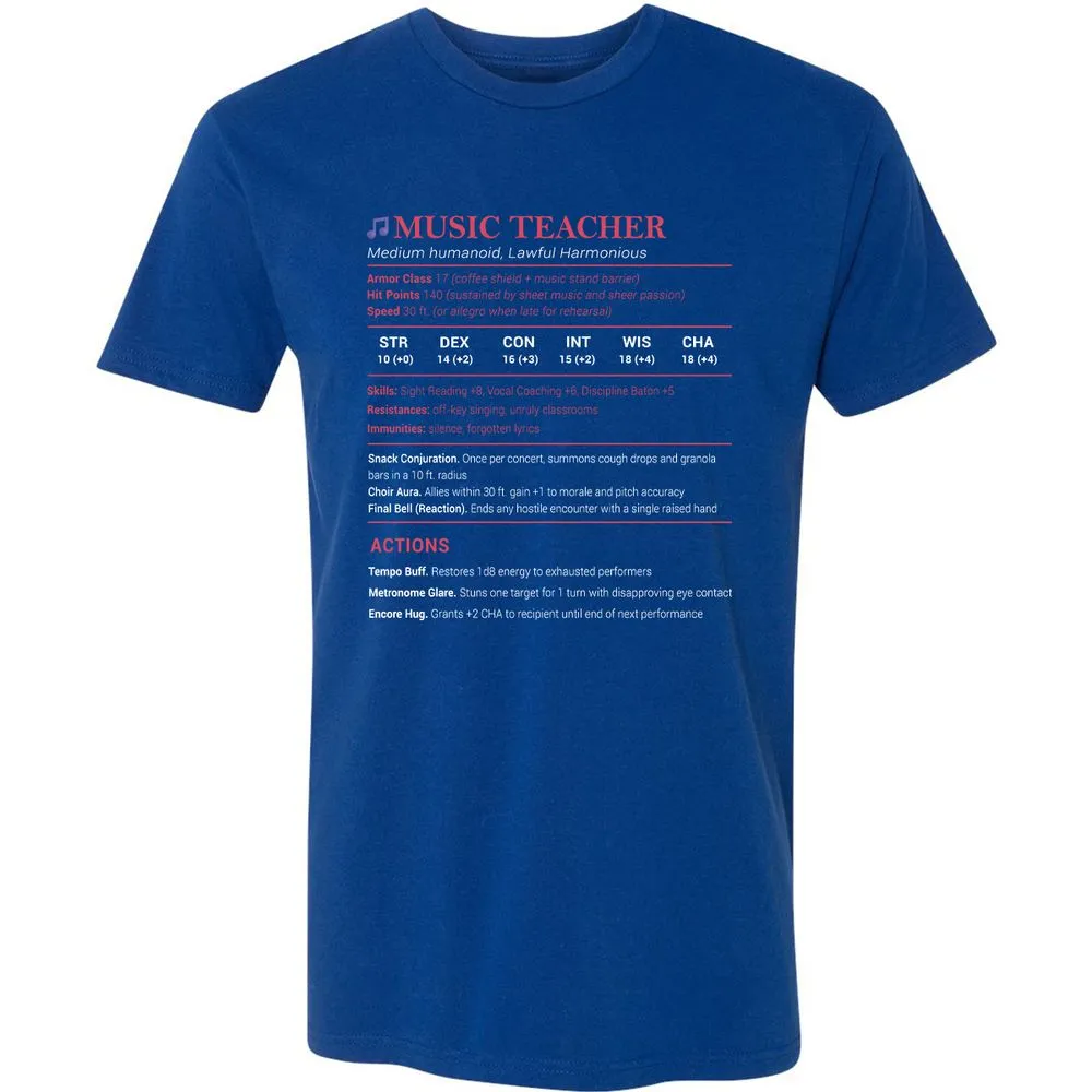 Music Teacher Premium Unisex T-Shirt - Royal - 10