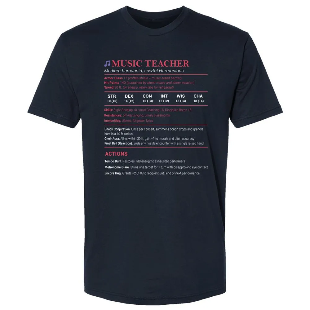 Music Teacher Premium Unisex T-Shirt - Midnight Navy - 2