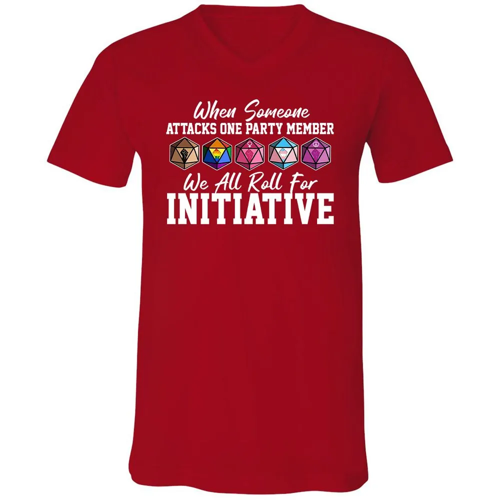 LGBT Roll For Initiative Unisex V-Neck T-Shirt - Red - 3