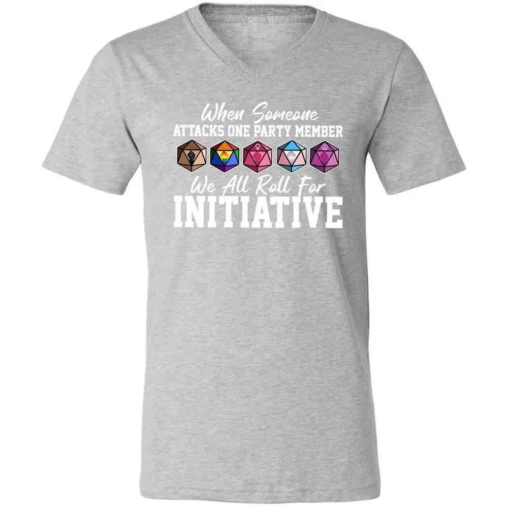 LGBT Roll For Initiative Unisex V-Neck T-Shirt - Athletic Heather - 7
