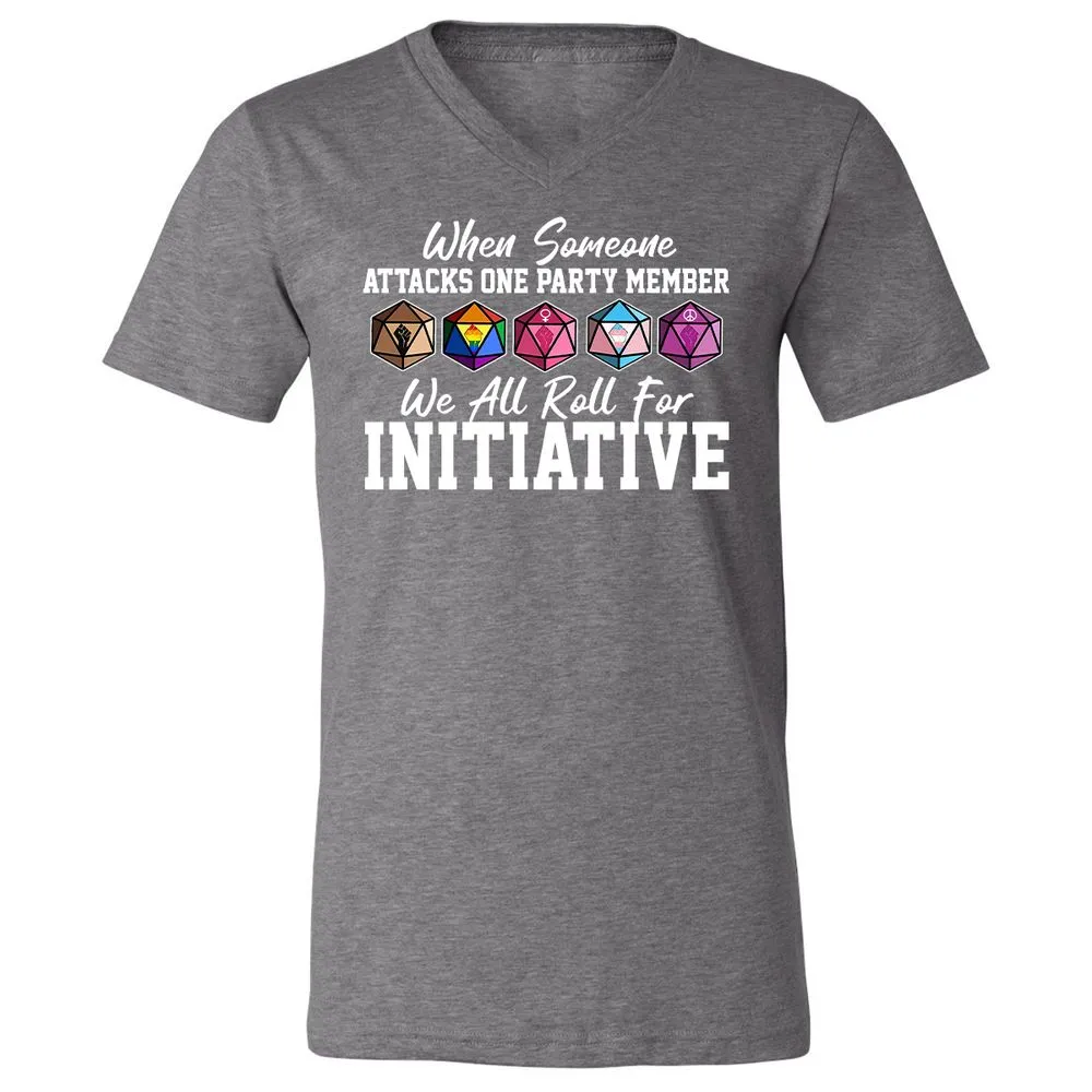 LGBT Roll For Initiative Unisex V-Neck T-Shirt - Deep Heather - 13