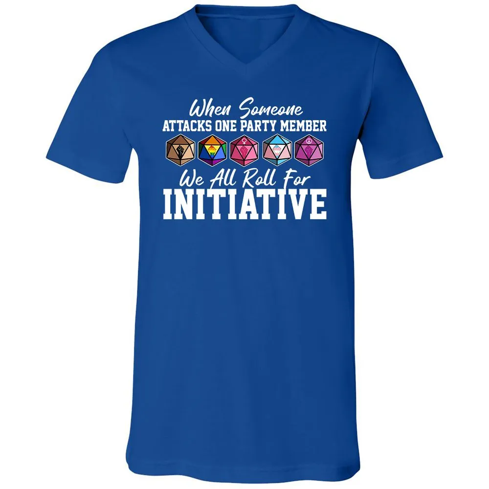LGBT Roll For Initiative Unisex V-Neck T-Shirt - True Royal - 4