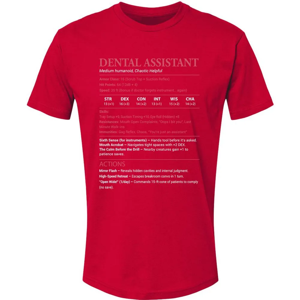 Dental Assistant Premium Unisex T-Shirt - Red - 6