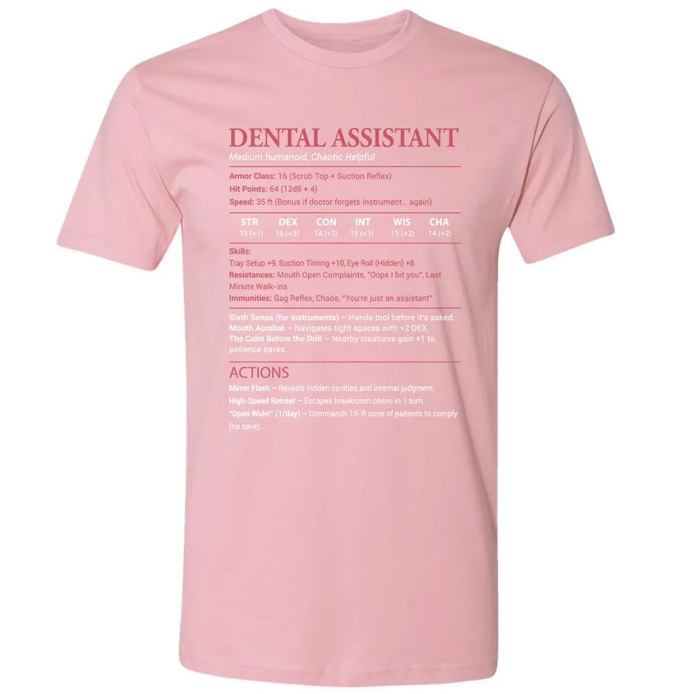 Dental Assistant Premium Unisex T-Shirt - Light Pink - 3