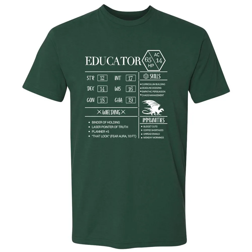Educator New Premium Unisex T-Shirt - Forest Green - 13