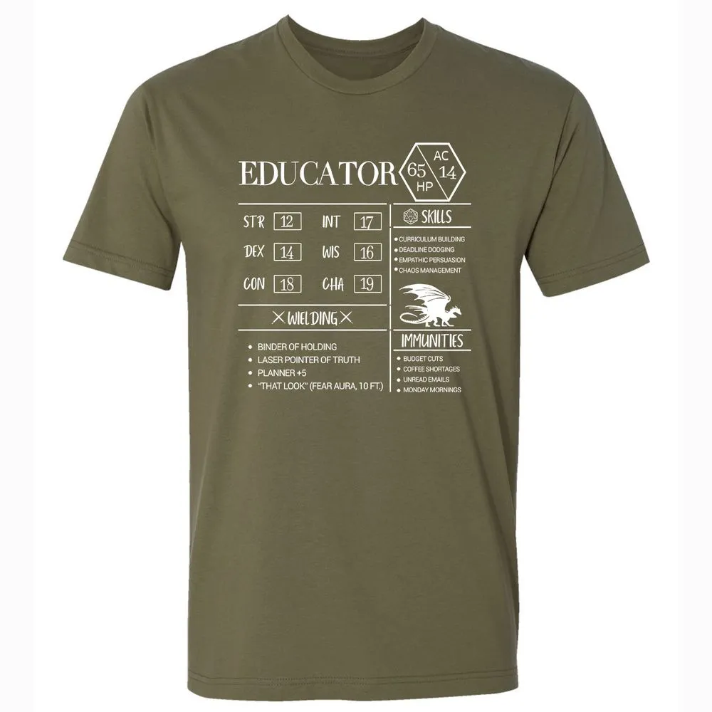 Educator New Premium Unisex T-Shirt - Military Green - 5