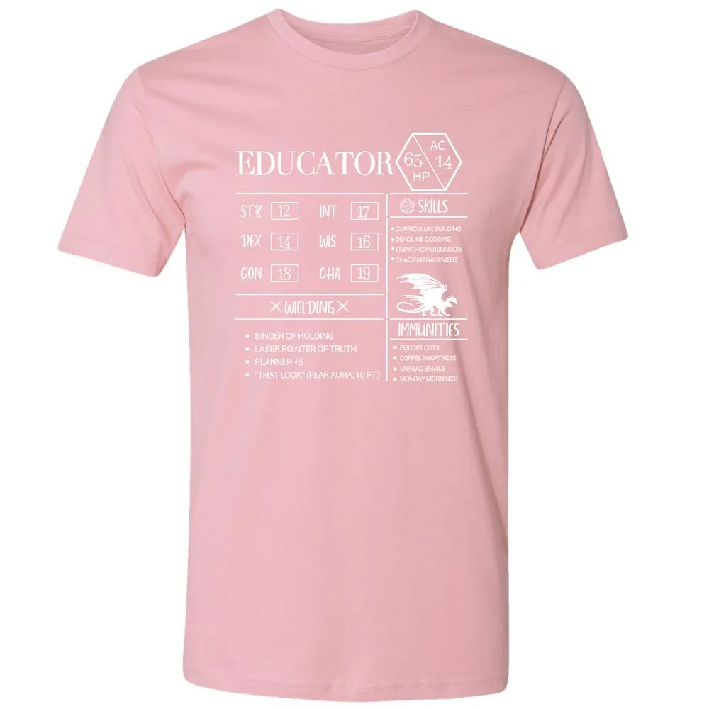 Educator New Premium Unisex T-Shirt - Light Pink - 3