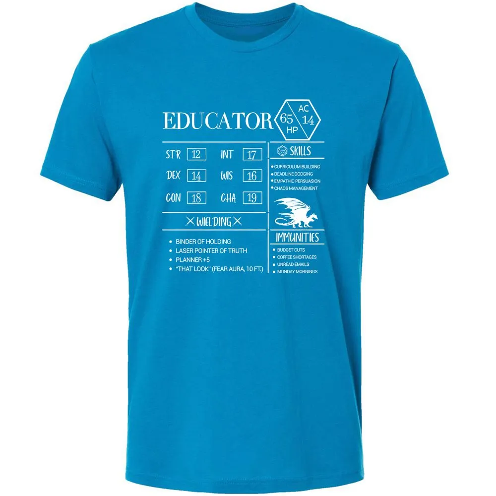 Educator New Premium Unisex T-Shirt - Turquoise - 16