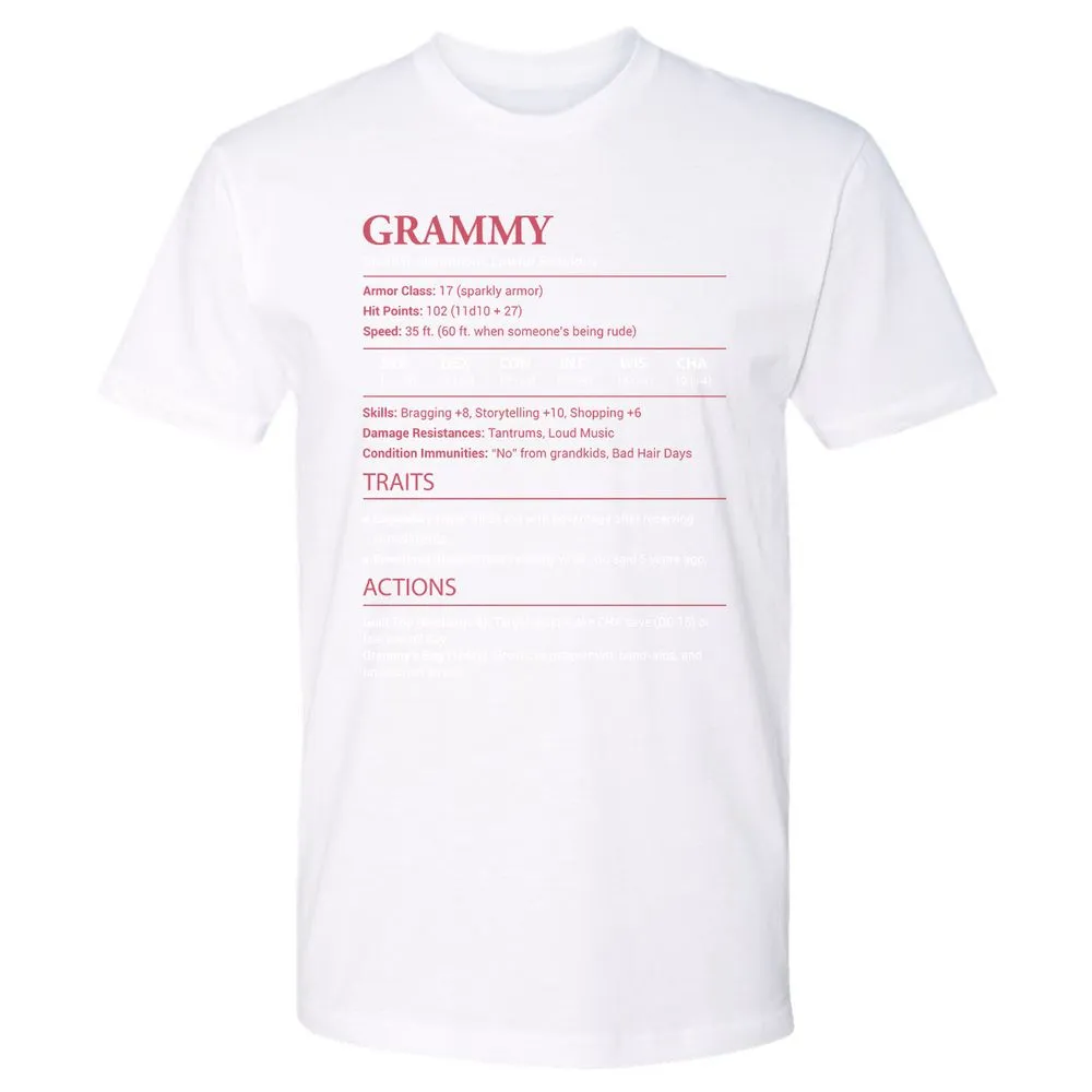 Grammy Stats Premium Unisex T-Shirt - White - 4