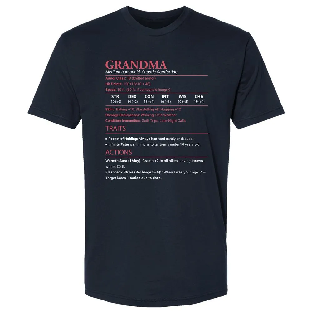Grandma Stats Premium Unisex T-Shirt - Midnight Navy - 2
