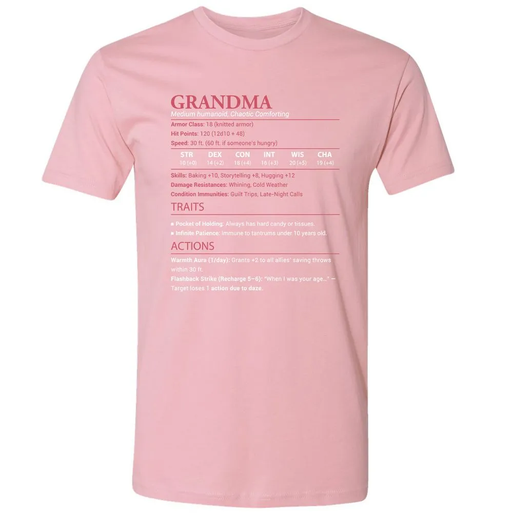 Grandma Stats Premium Unisex T-Shirt - Light Pink - 3