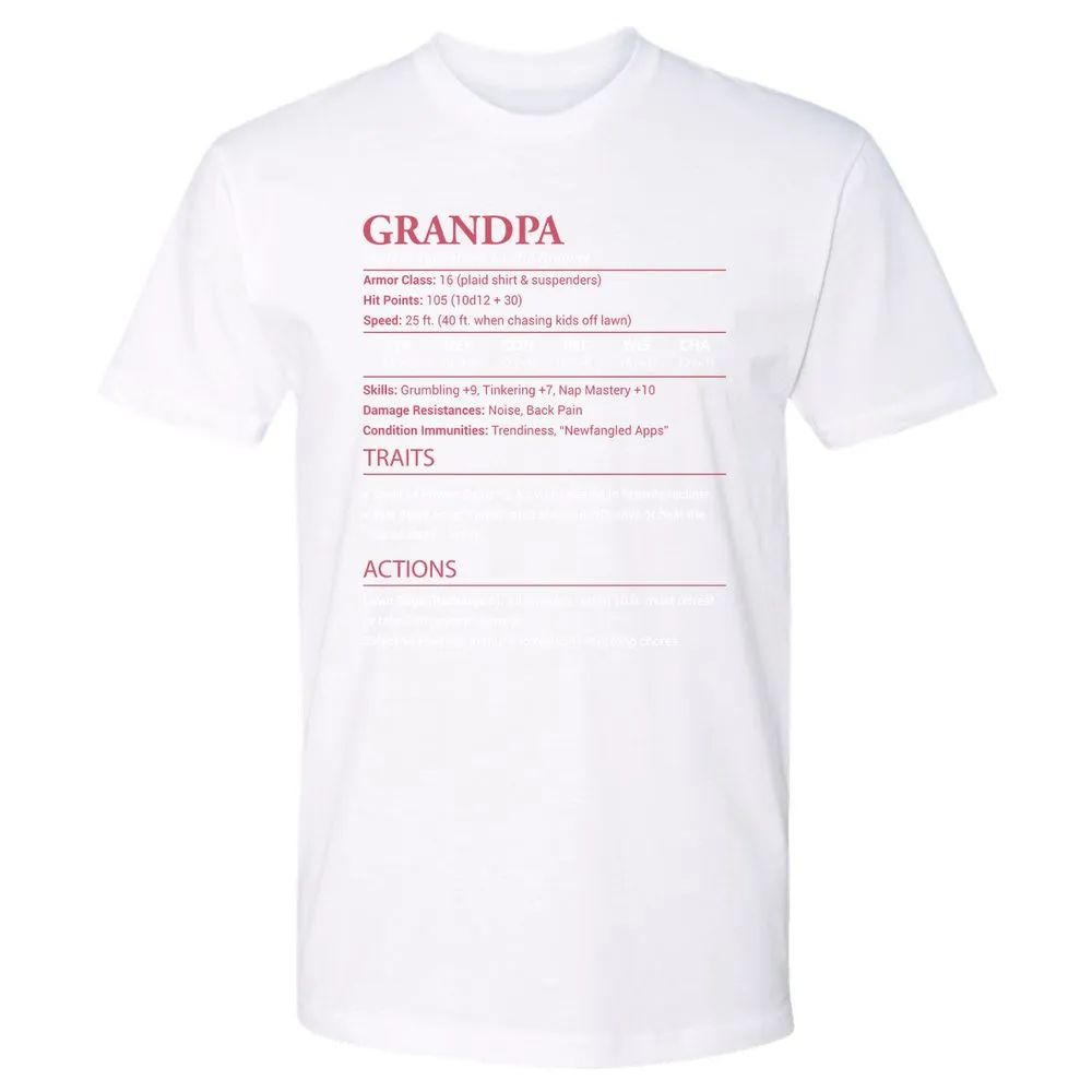 Grandpa Stats Premium Unisex T-Shirt - White - 4
