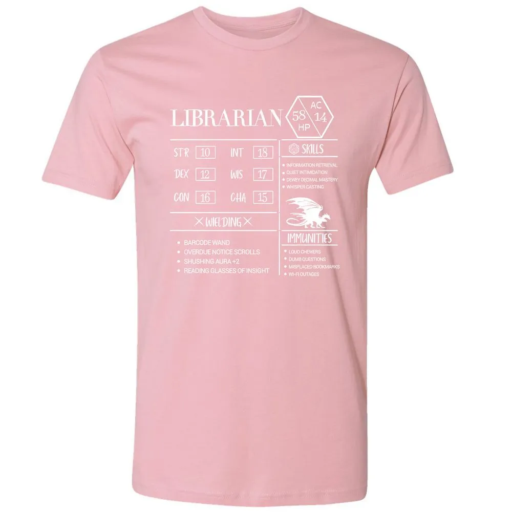 Librarian New Premium Unisex T-Shirt - Light Pink - 3