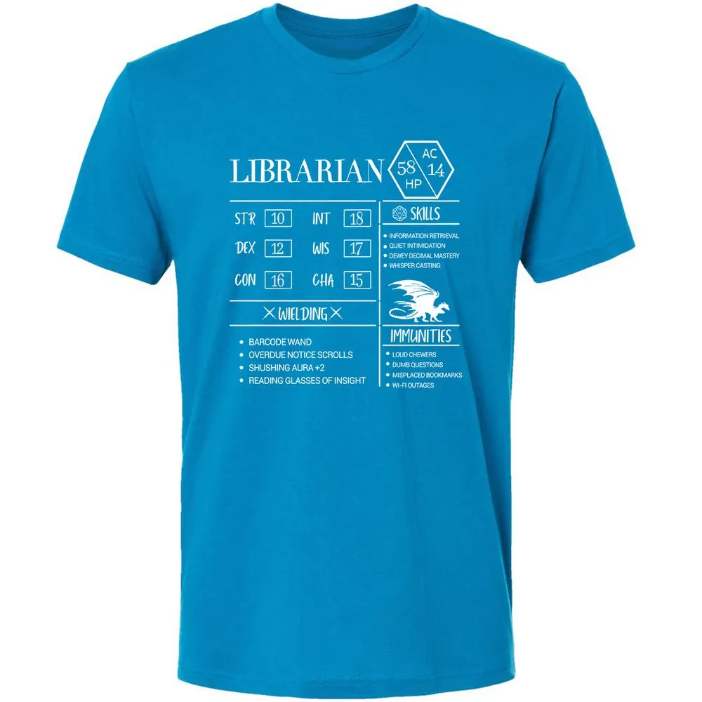 Librarian New Premium Unisex T-Shirt - Turquoise - 16