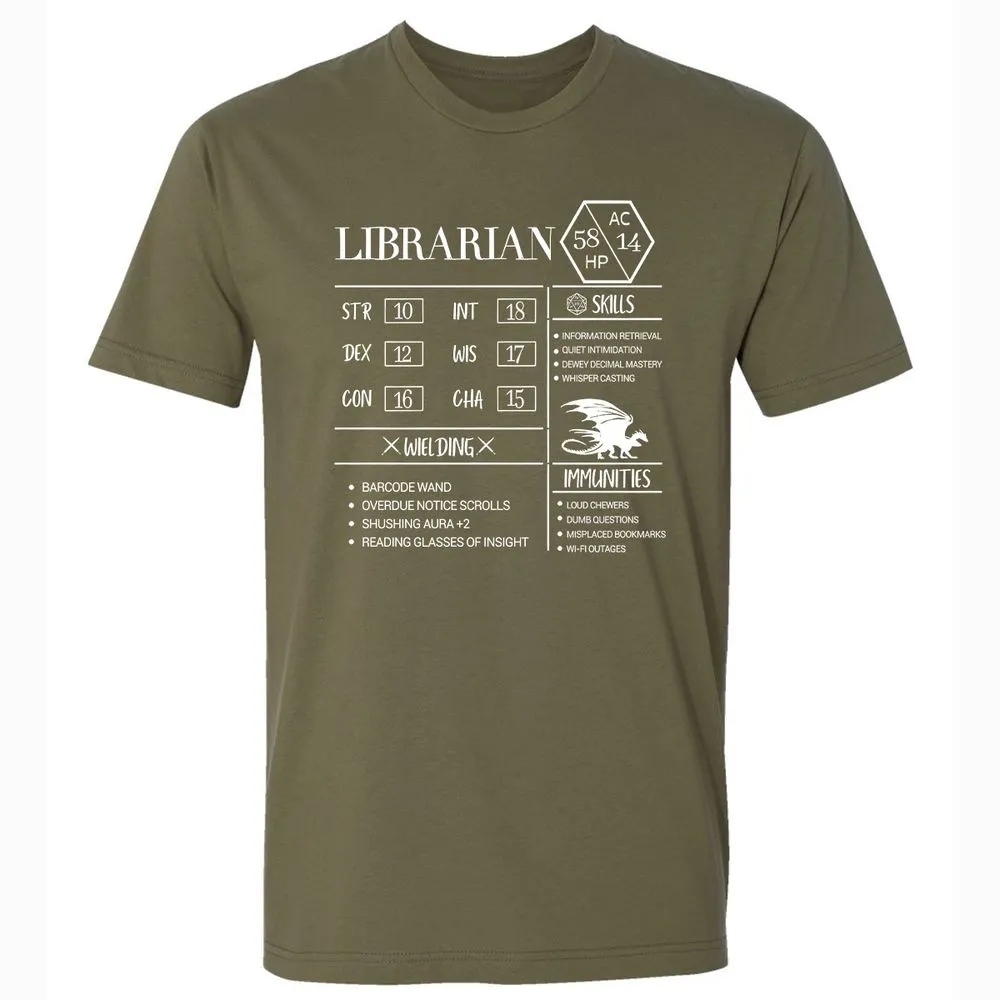 Librarian New Premium Unisex T-Shirt - Military Green - 5