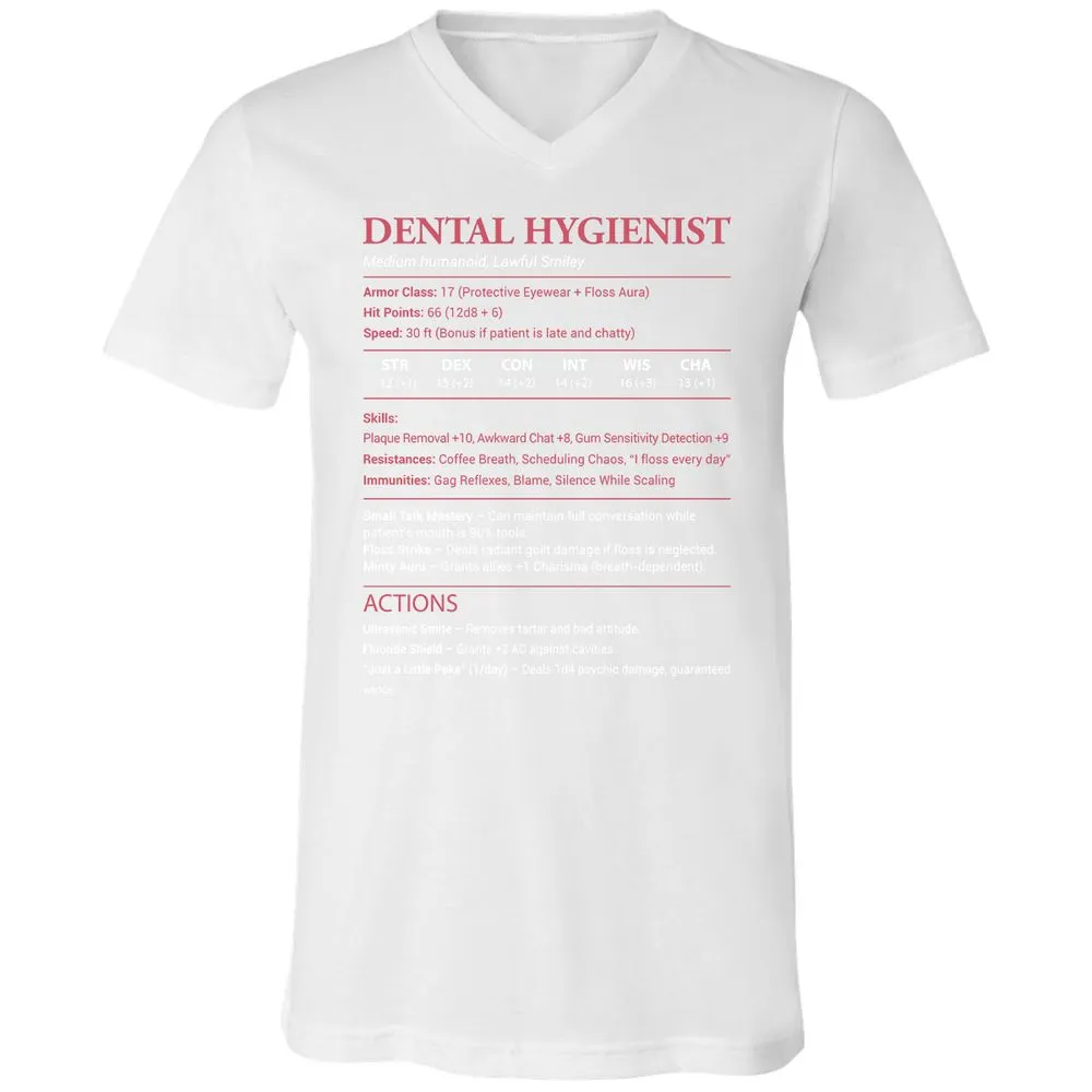 Dental Hygienist Unisex V-Neck T-Shirt - White - 5