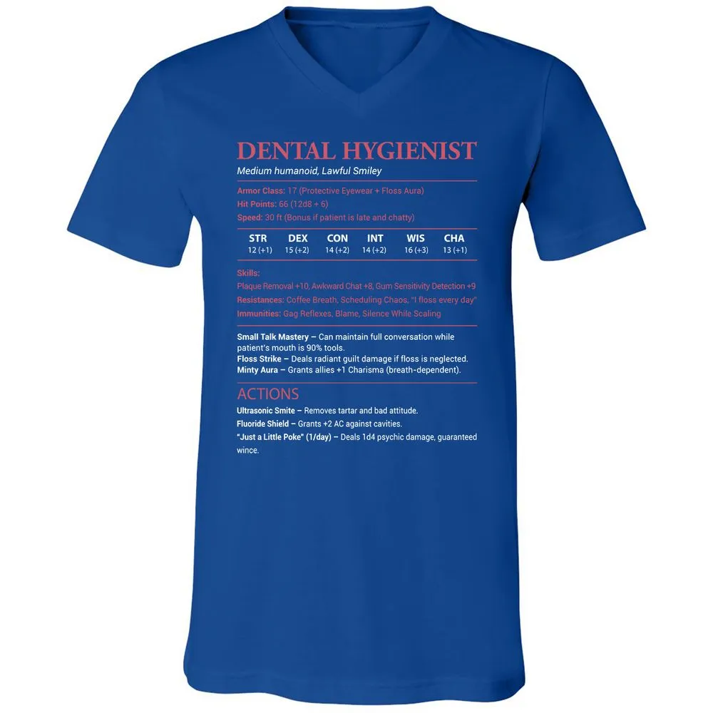Dental Hygienist Unisex V-Neck T-Shirt - True Royal - 4