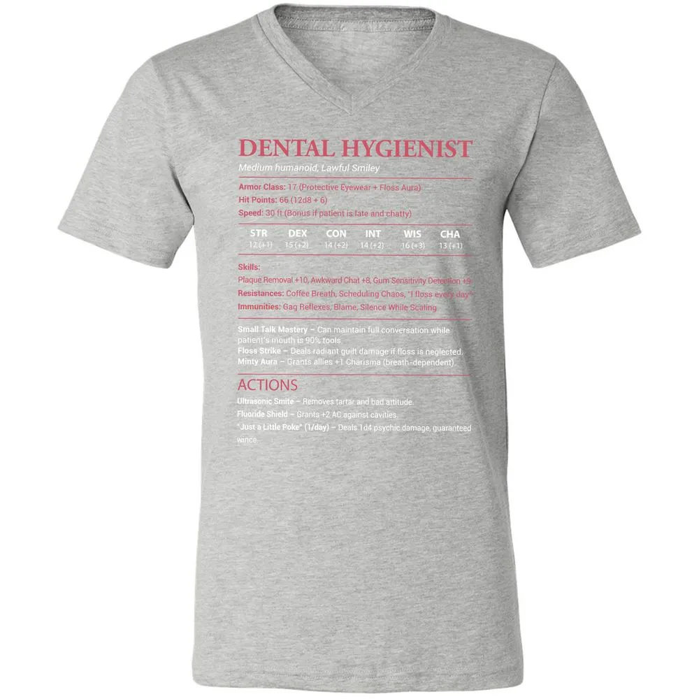 Dental Hygienist Unisex V-Neck T-Shirt - Athletic Heather - 7