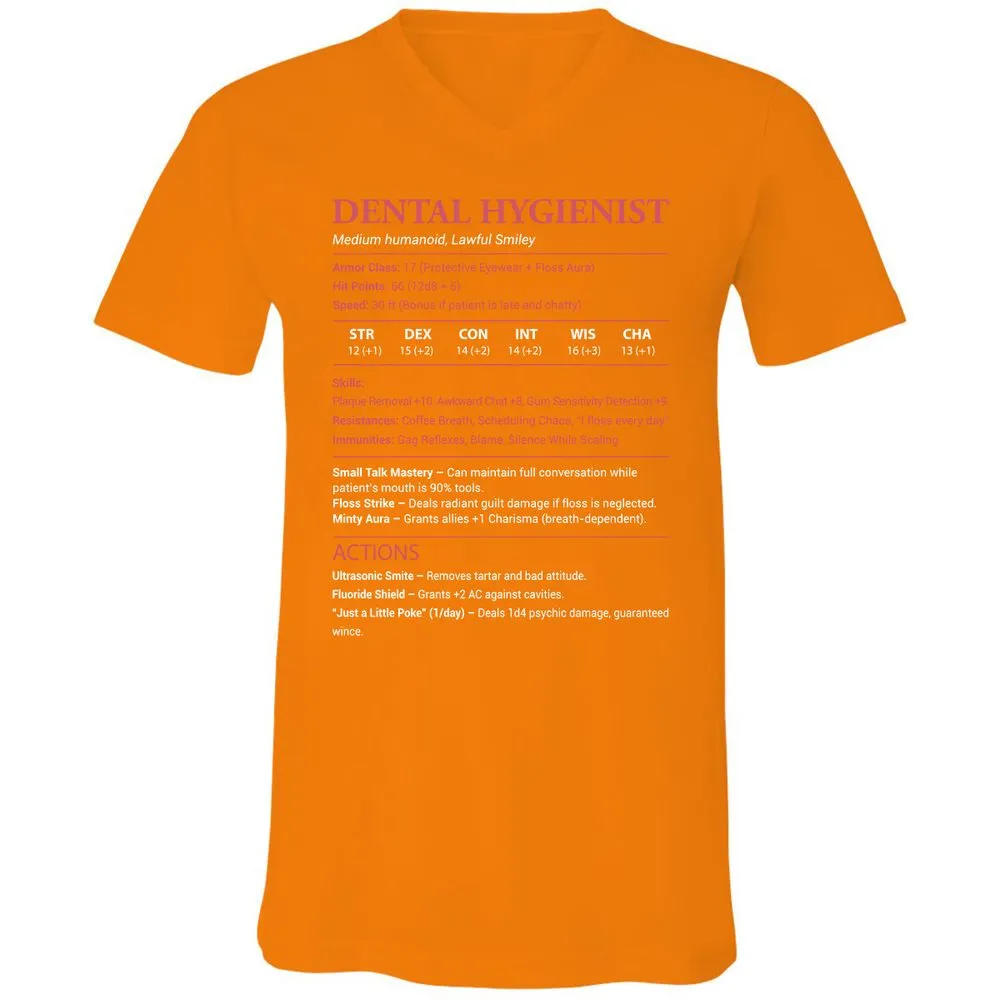Dental Hygienist Unisex V-Neck T-Shirt - Orange - 11