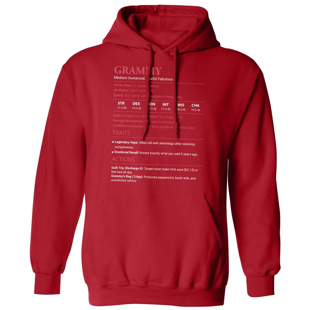 Grammy Stats Classic Unisex Hoodie - Red - 5