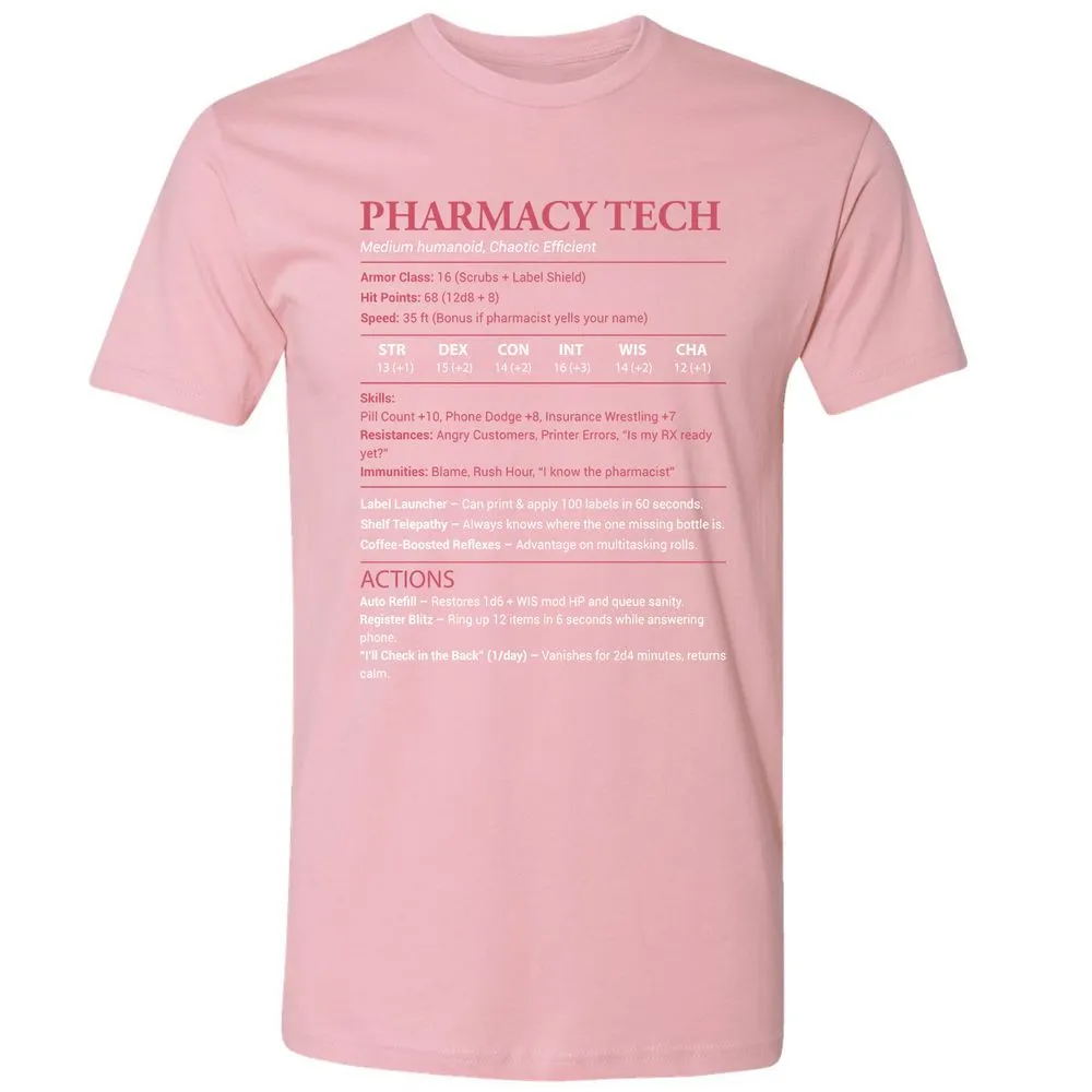 Pharmacy Tech Premium Unisex T-Shirt - Light Pink - 3